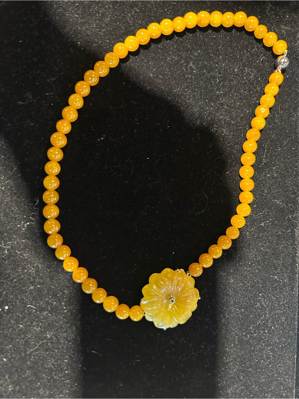 Yellow Beaded Flower Necklace - Women Jewelry Maybe Jasper